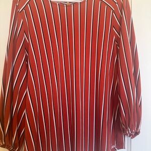 Adrianna Papell Stripped Orange Blouse